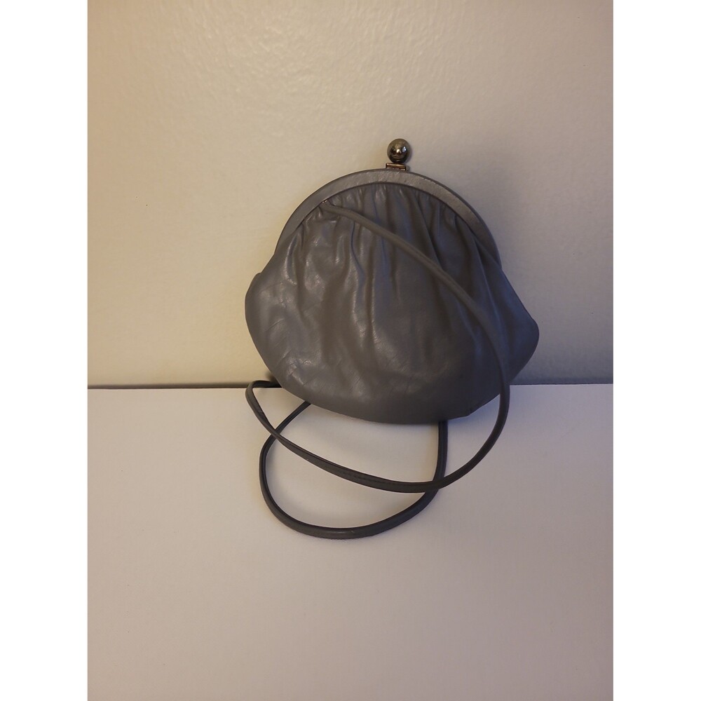 Vintage Grey Leather Small Shoulder Bag